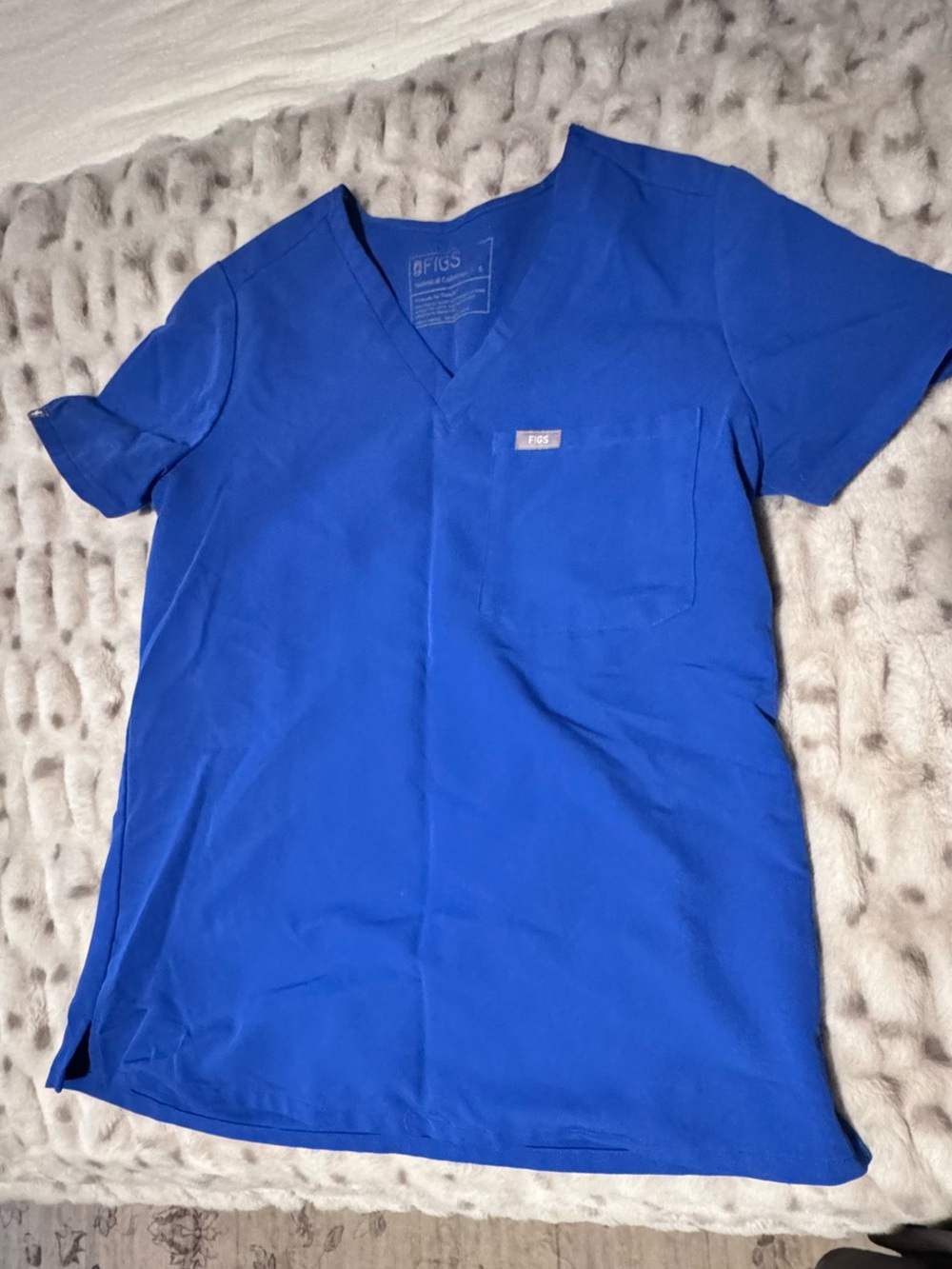 Figs Women's V-Neck Scrub Top in Royal Blue